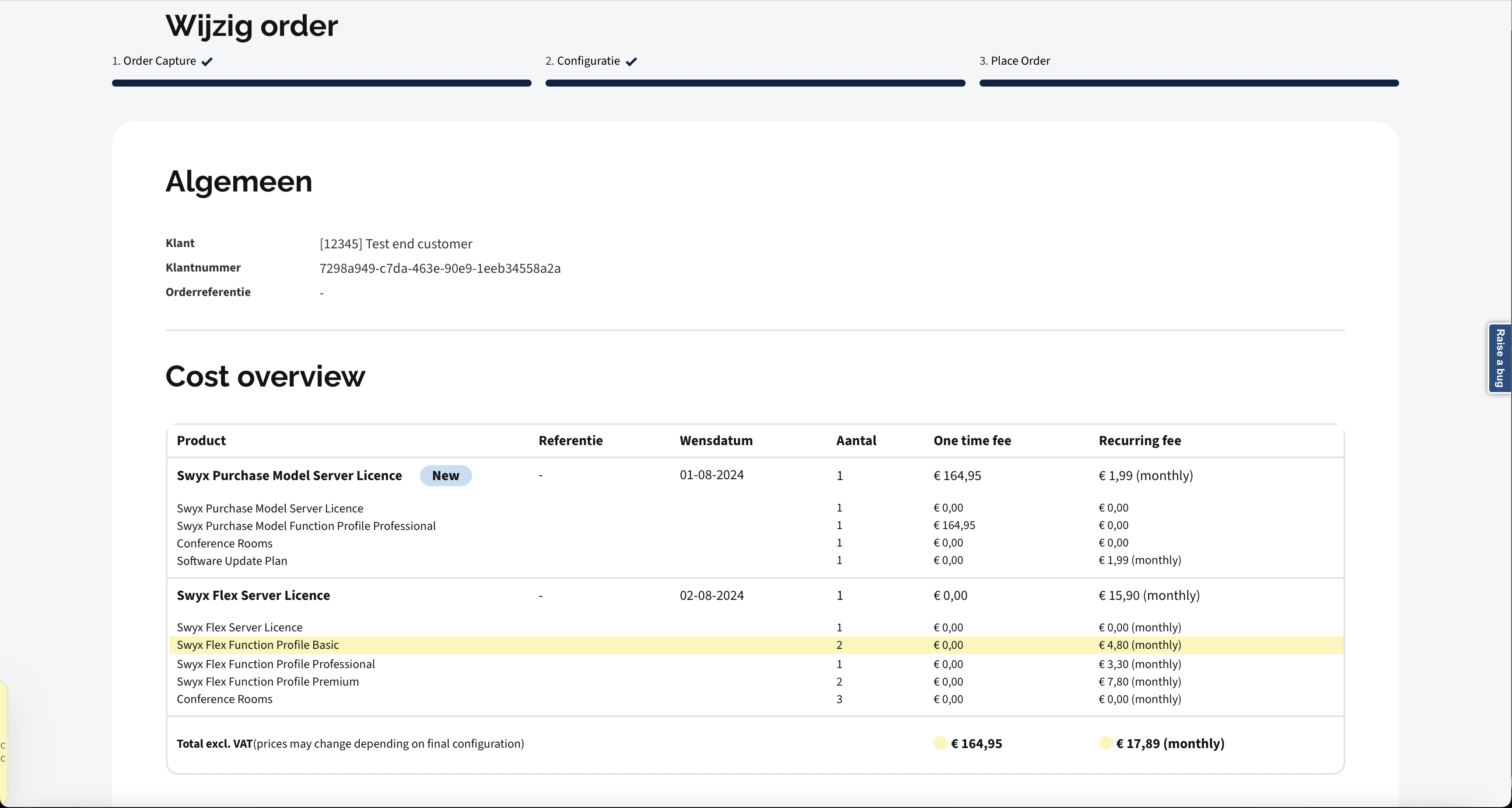 Review the order and confirm