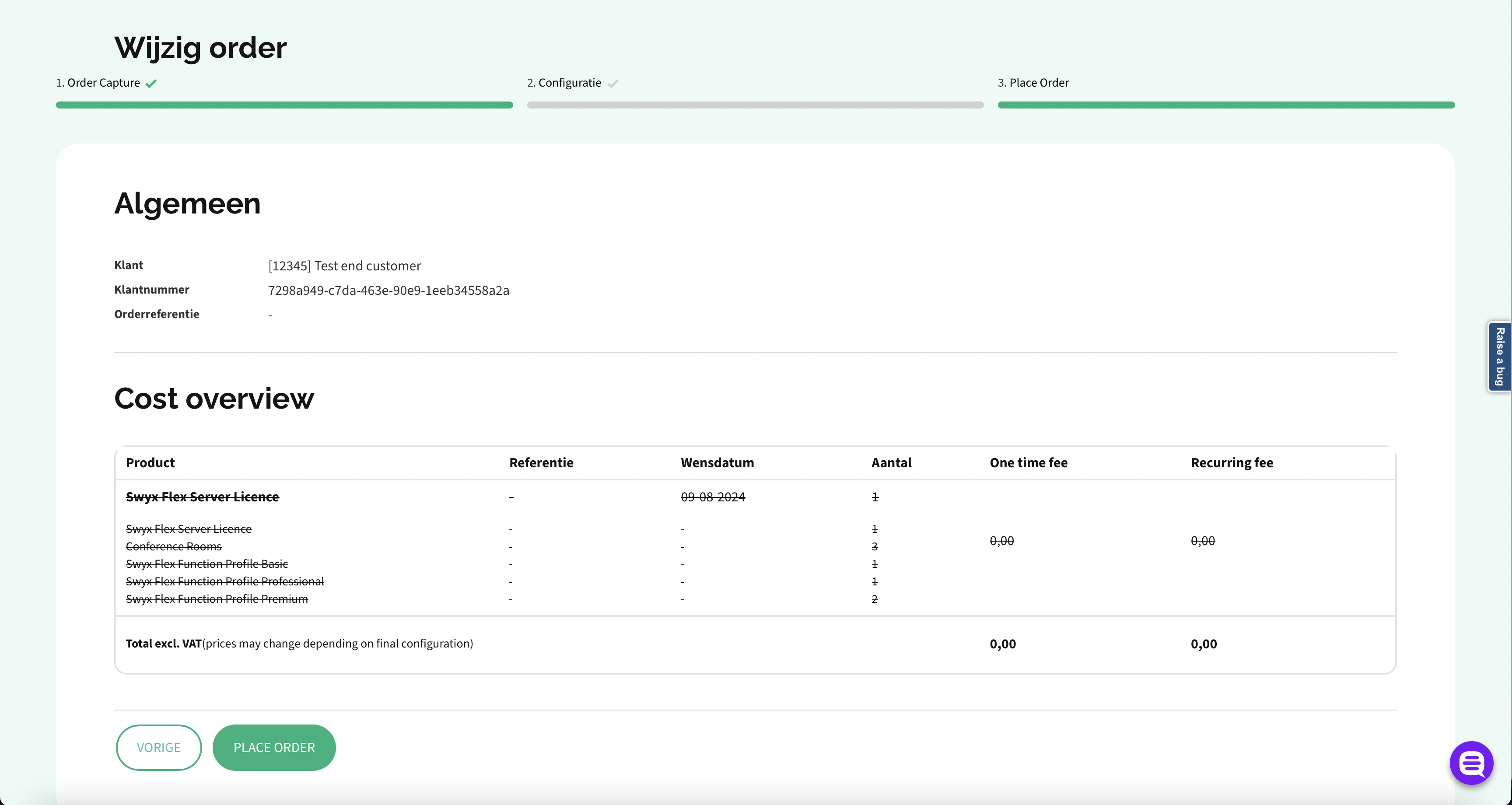 Review the order and confirm