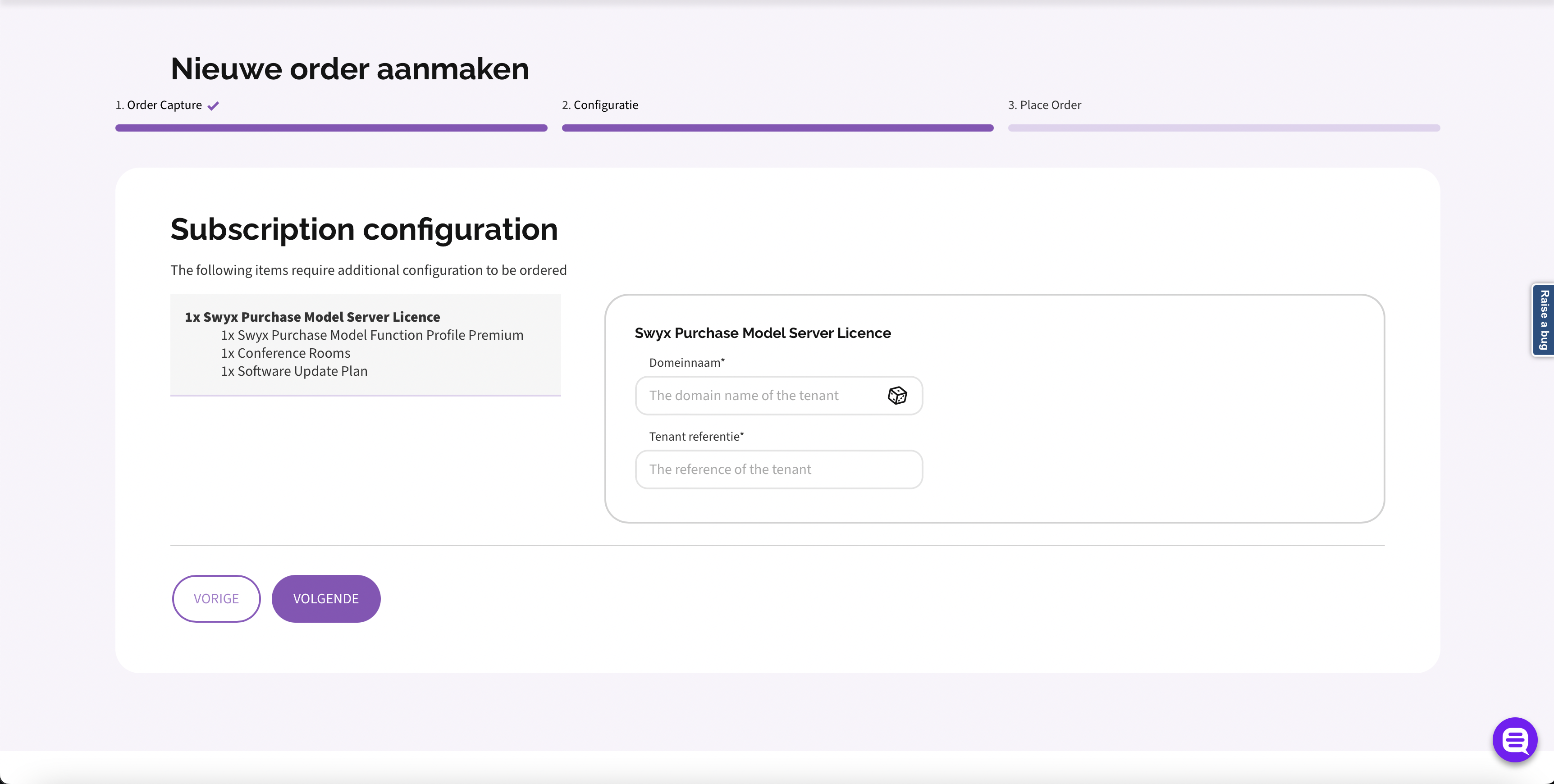Configure the subscription